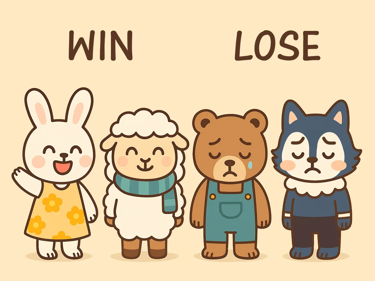 結果発表の場面のイラスト